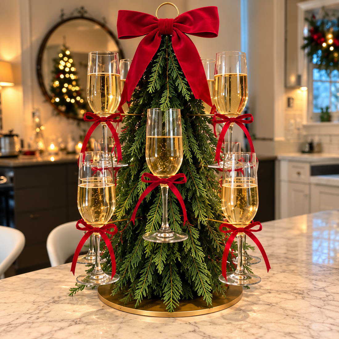 A cozy champagne toast