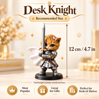 Knight Cat Figurine – Adorable Knight Kitten Warrior Collectible