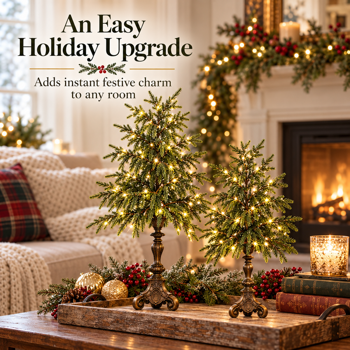 Vintage Lighted Tabletop Christmas Trees