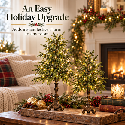 Vintage Lighted Tabletop Christmas Trees