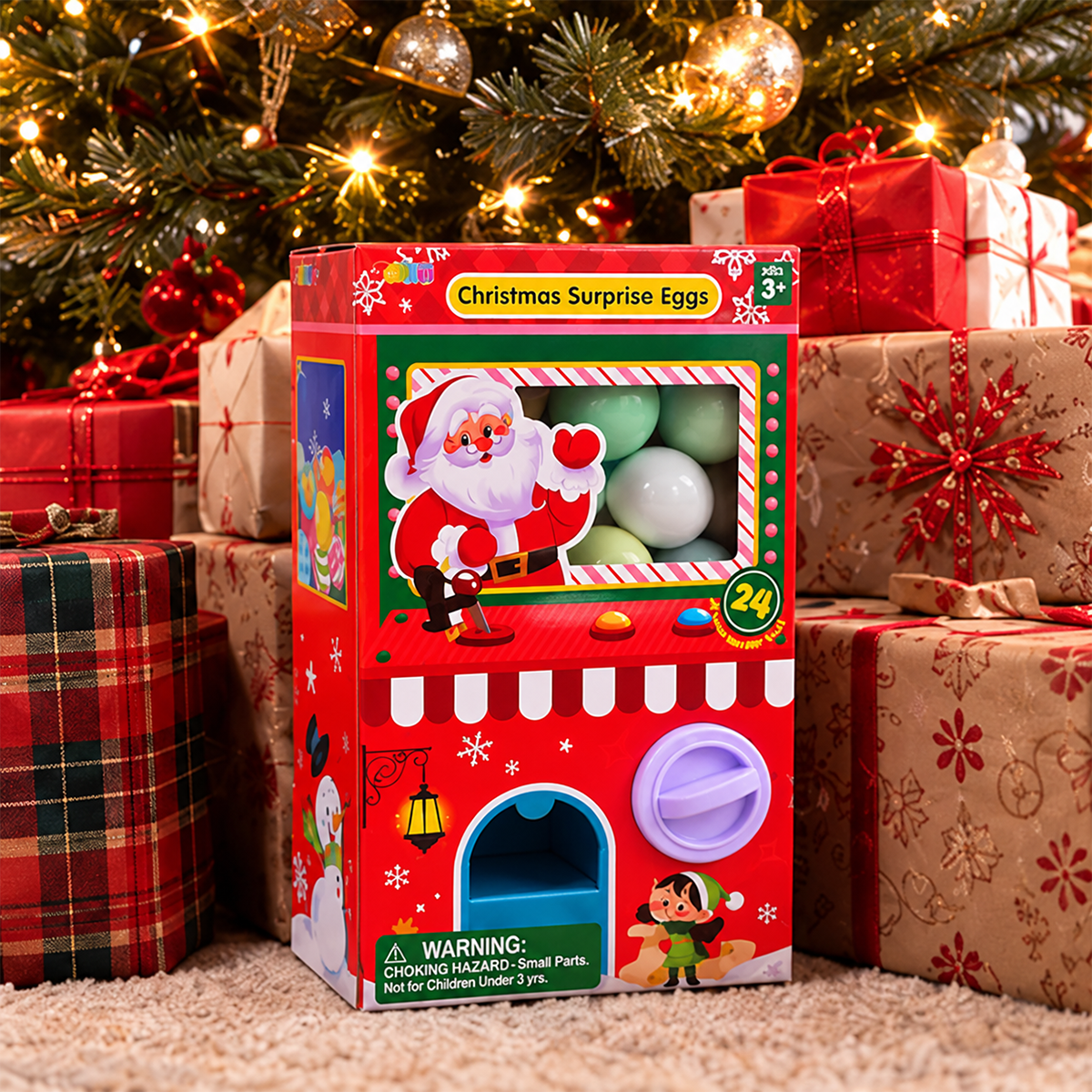 Santa’s Christmas Surprise Egg Machine – 24 Days of Squishy Toy Surprises