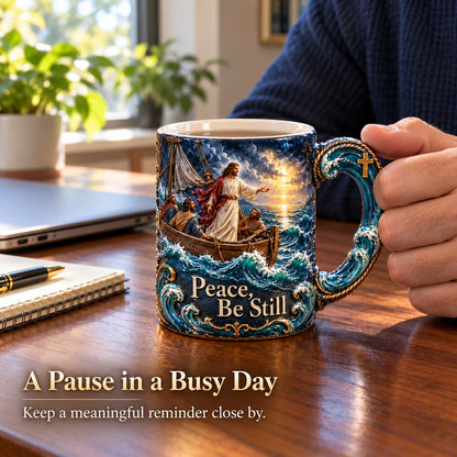 Peace, Be Still – Jesus Calms the Storm Heat-Reveal Mug | A Gift of Faith & Comfort