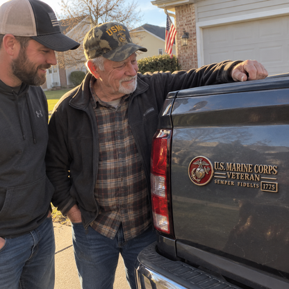 3D Metal Veteran Honor Auto Badge | For daily driving & veteran gatherings