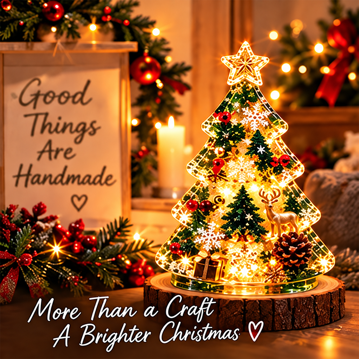 Christmas Resin Night Light DIY Kit – Handmade Glowing Holiday Keepsake