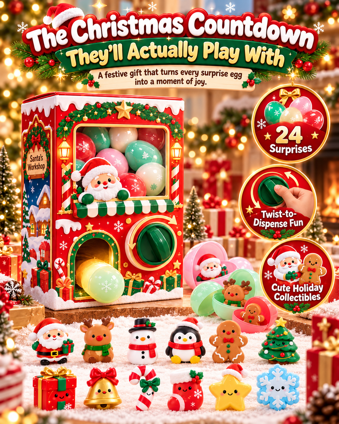 Santa’s Workshop Christmas Surprise Egg Machine