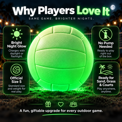 Glow-in-the-Dark Volleyball – Full-Size Night Play Ball