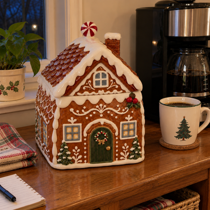 Gingerbread Cottage Christmas Treat Jar🎄