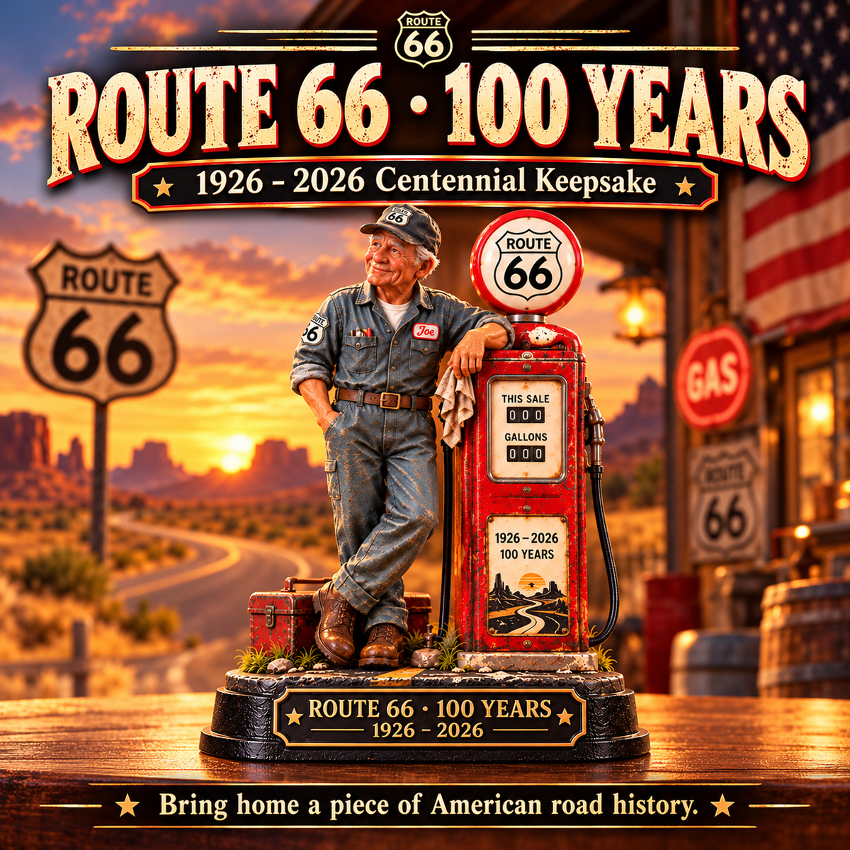 Route 66 100 years keepsake product artwork