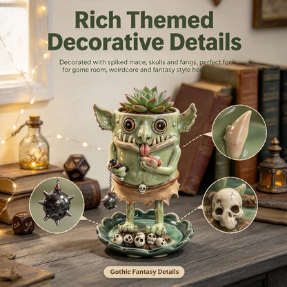 👺Handmade Gothic Goblin Ceramic Planter
