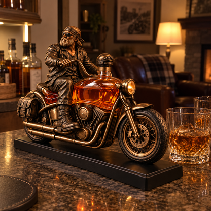 Old Biker Soul Motorcycle Whiskey Decanter