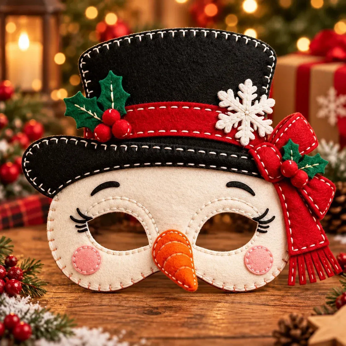 🎄 Handmade Christmas Felt Masks | Cute Holiday Party Costumes & Festive Dress-Up Accessories