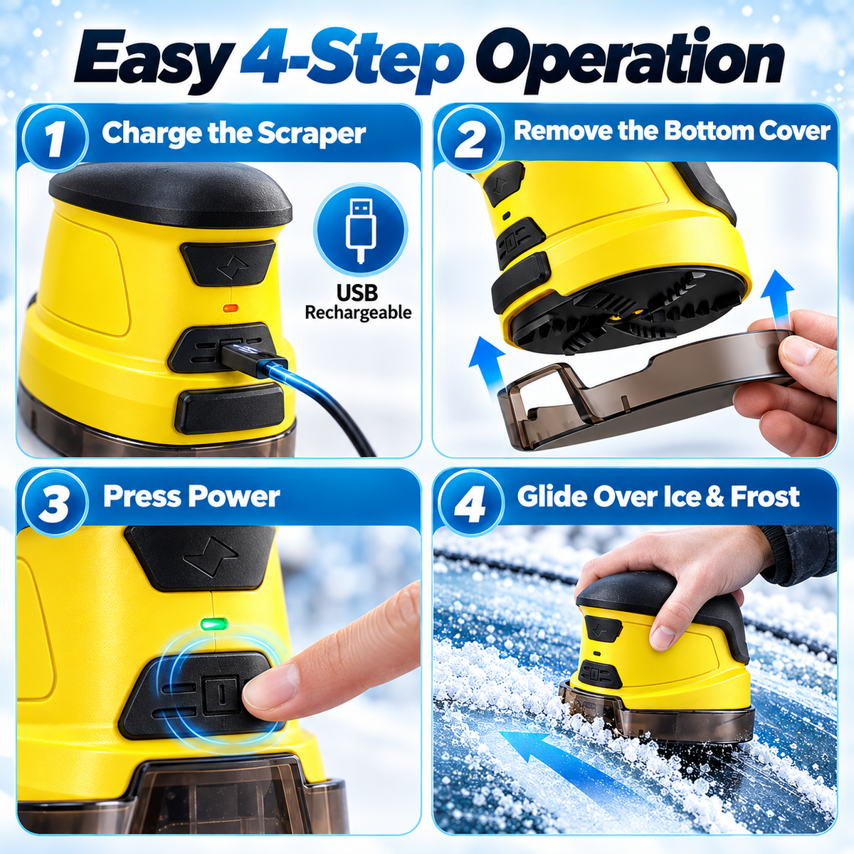 🚗❄️ Cordless Electric Ice Scraper – Fast & Easy Windshield Snow Removal