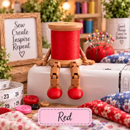 Cute Thread Spool Character Figurine