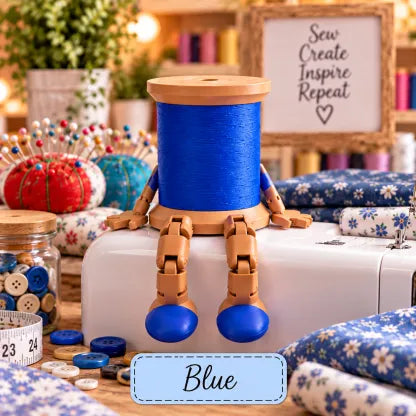 Cute Thread Spool Character Figurine