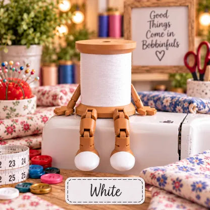 Cute Thread Spool Character Figurine