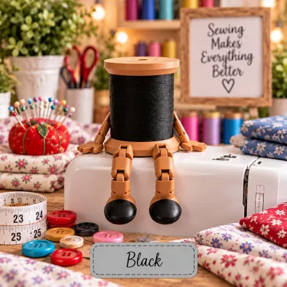 Cute Thread Spool Character Figurine