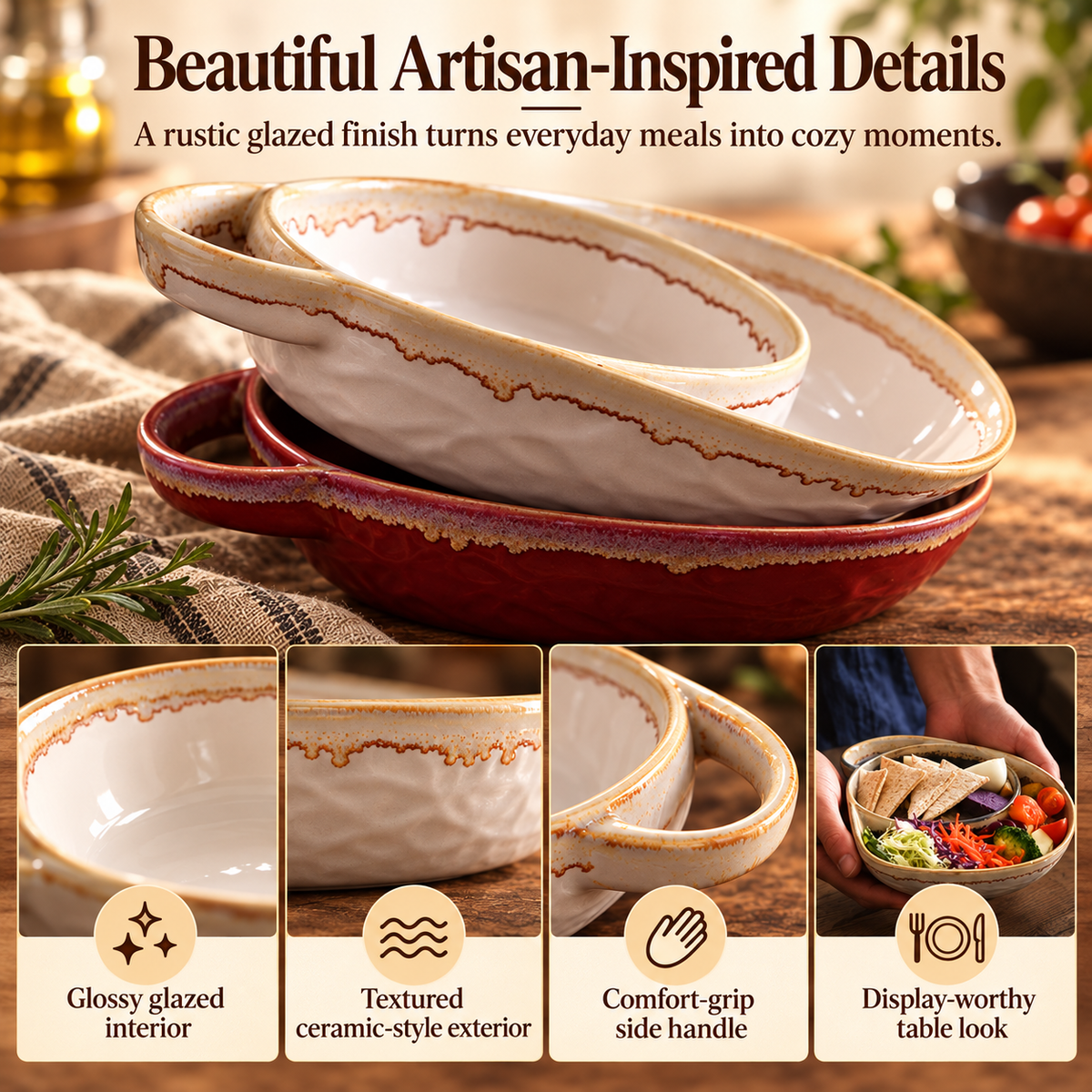 Handmade Soup & Sandwich Bowl Set / Cozy Meals