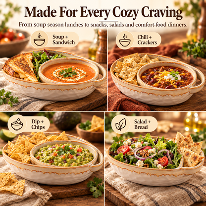 Handmade Soup & Sandwich Bowl Set / Cozy Meals
