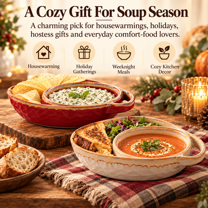 Handmade Soup & Sandwich Bowl Set / Cozy Meals