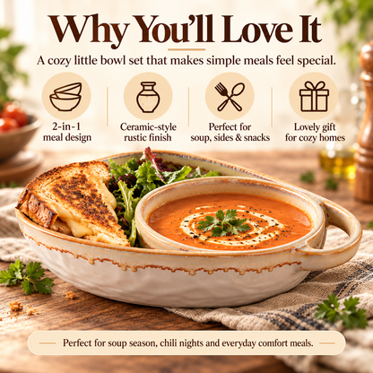 Handmade Soup & Sandwich Bowl Set / Cozy Meals