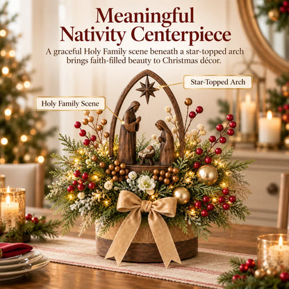 🌸Candlelit Christmas Nativity Centerpiece