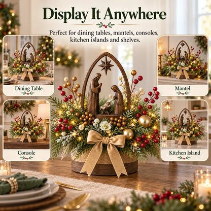 🌸Candlelit Christmas Nativity Centerpiece