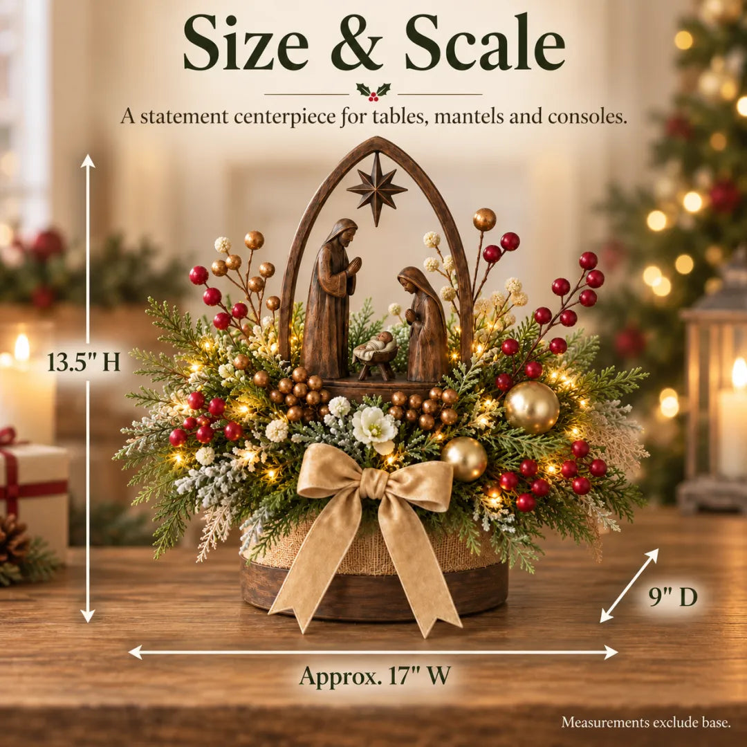 🌸Candlelit Christmas Nativity Centerpiece