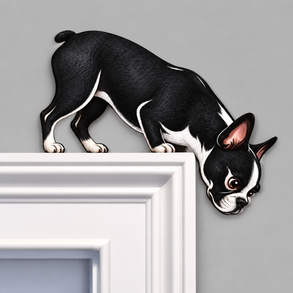 🐶🚪 Curious Pup Door Frame Accent – Playful Peeking Dog Decor for Pet Lovers