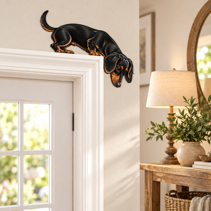 🐶🚪 Curious Pup Door Frame Accent – Playful Peeking Dog Decor for Pet Lovers