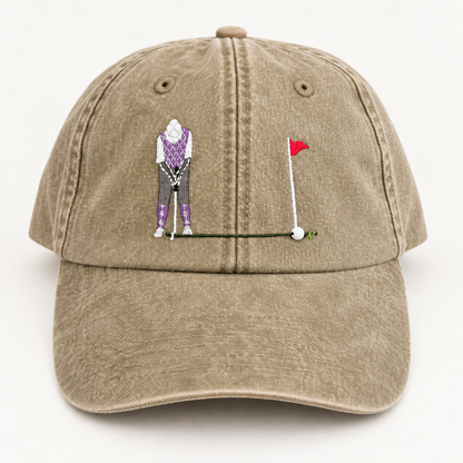 ⛳ Putt It In! Interactive Golf Cap – Vintage Washed Moving Ball Hat