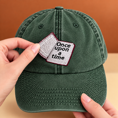 📕Interactive Storybook Cap – Vintage Washed Flip-Open Book Hat