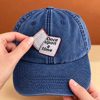 📕Interactive Storybook Cap – Vintage Washed Flip-Open Book Hat