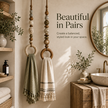 Boho Beaded Towel Hanger