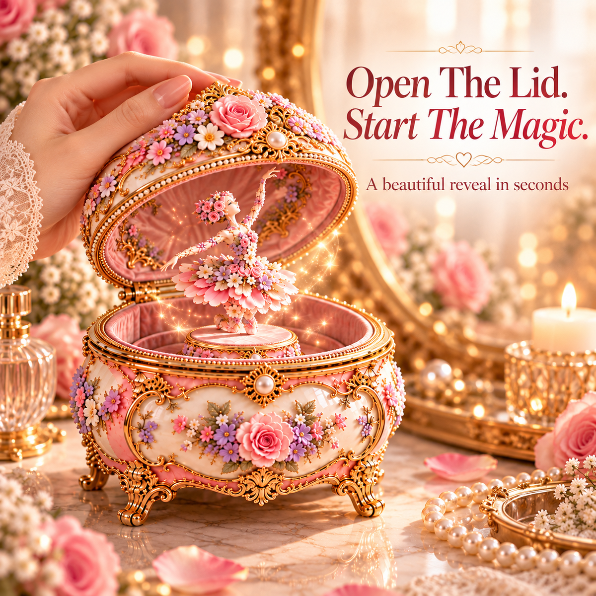 🎉50% OFF Floral Ballerina Music Box – A Romantic Keepsake With a Magical Butterfly Reveal 🦋