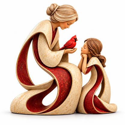 🔥 LAST DAY 50% OFF 🔥Love Passed Down™ – Grandmother & Granddaughter Cardinal Keepsake Sculpture