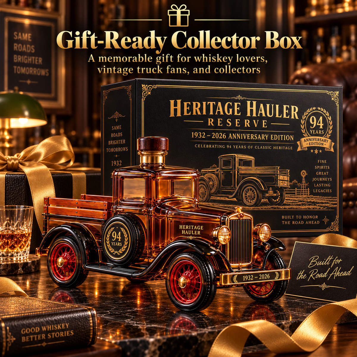 🚚 Heritage Hauler Reserve – 94th Anniversary Vintage Truck Whiskey Decanter (1932–2026) | Collector's Edition Gift