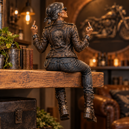 Old Biker Soul – Women Ride Too Shelf Sitter Figurine Collection