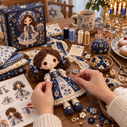 Hanukkah DIY Patchwork Doll Kit – Festival of Lights Handmade Keepsake | 3 Beautiful Designs to Choose From