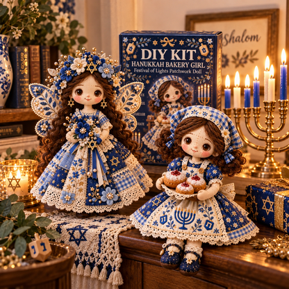 Hanukkah DIY Patchwork Doll Kit – Festival of Lights Handmade Keepsake | 3 Beautiful Designs to Choose From
