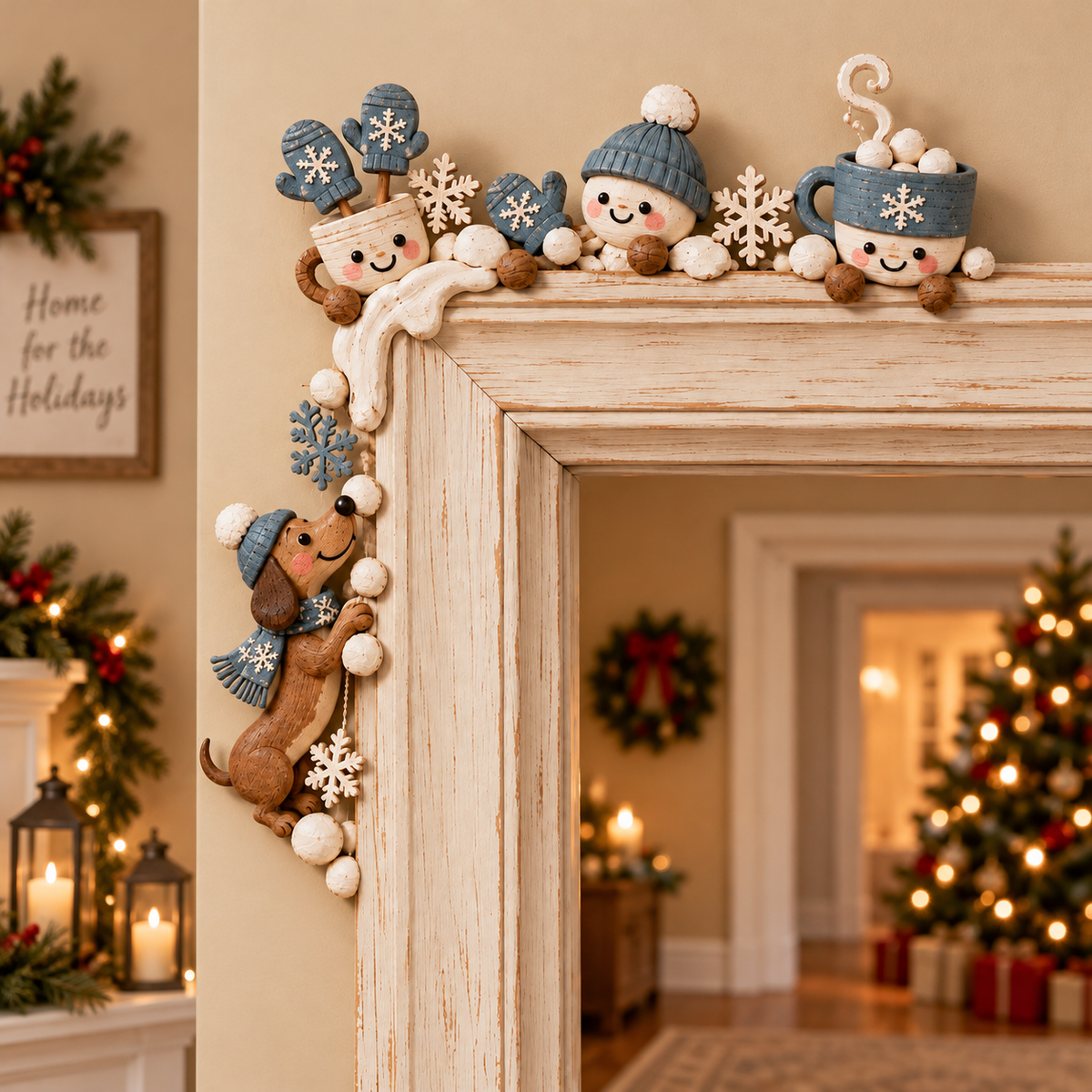 ⛄ 🎄 Winter Snowman Christmas Door Frame Corner Decor ❄️