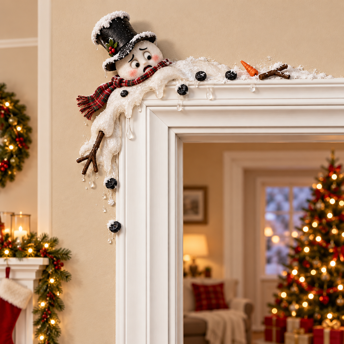 ⛄ 🎄 Winter Snowman Christmas Door Frame Corner Decor ❄️