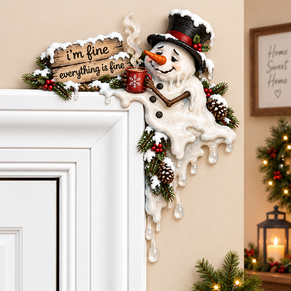 Cocoa snowman holding a warm drink