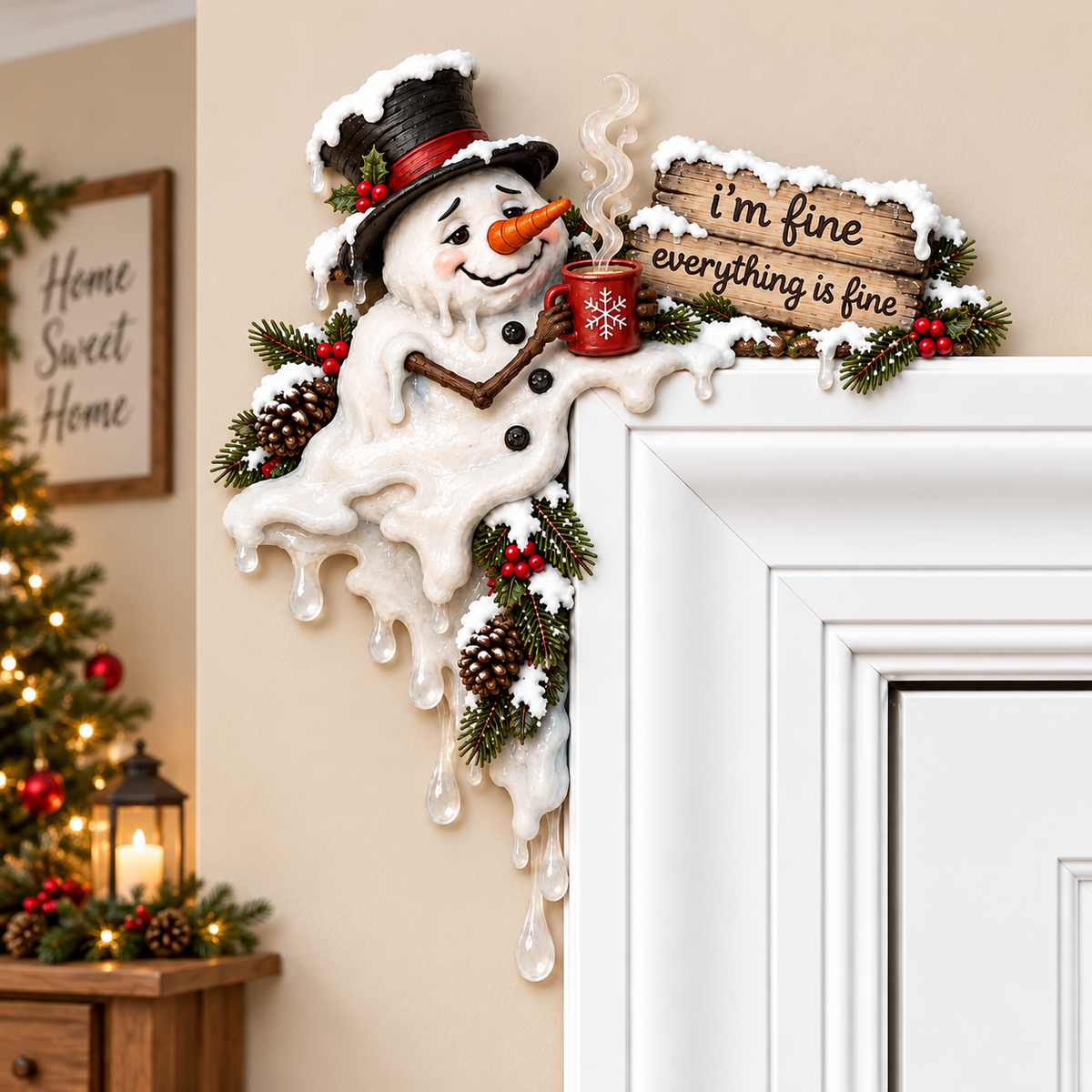 ⛄ 🎄 Winter Snowman Christmas Door Frame Corner Decor ❄️