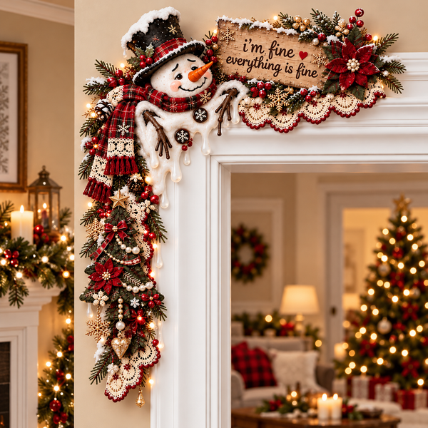 Ornate garland snowman design
