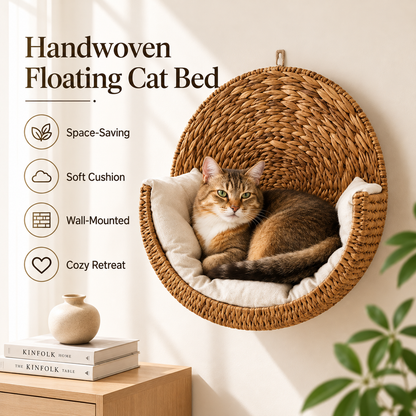 🐱Purrfectly Cozy Handwoven Hanging Cat Bed