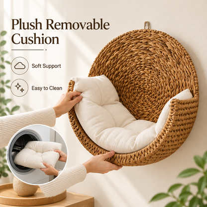 🐱Purrfectly Cozy Handwoven Hanging Cat Bed