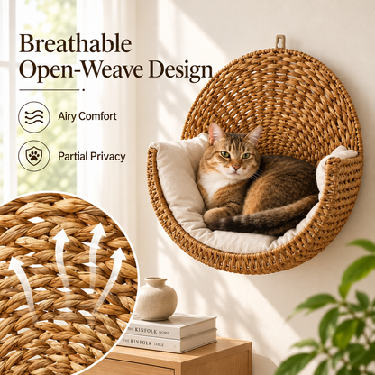 🐱Purrfectly Cozy Handwoven Hanging Cat Bed