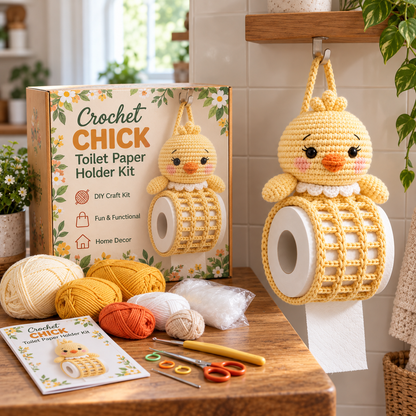🧶 Cozy Critter Creations™ – Adorable Animal Crochet Toilet Paper Holder DIY Kits