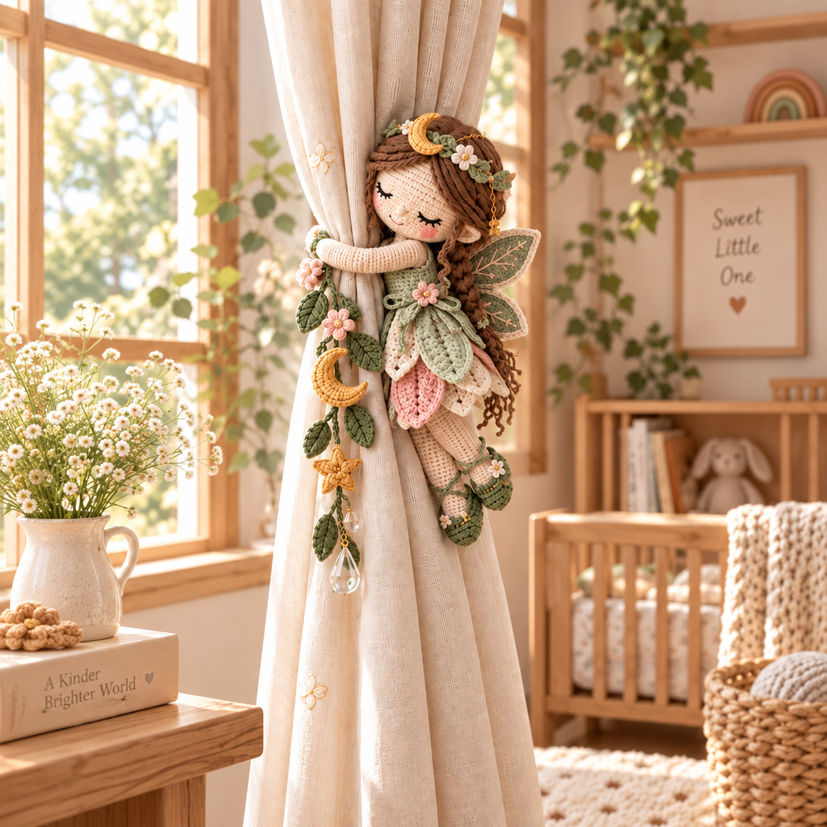 Enchanted Fairy Hug™ – Crochet Curtain Tiebacks, Whimsical Window Decor & Gift