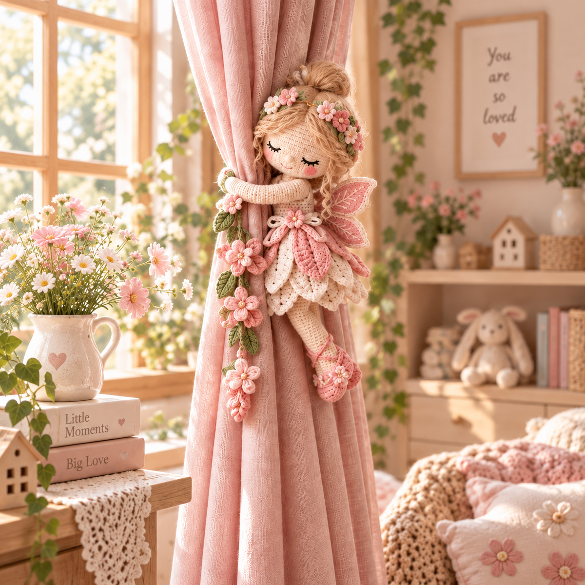 Enchanted Fairy Hug™ – Crochet Curtain Tiebacks, Whimsical Window Decor & Gift